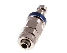 Vernikkeld Messing DN 5 Blauw Luchtkoppeling Insteeknippel 6x8 mm Push-On Double Shut-Off