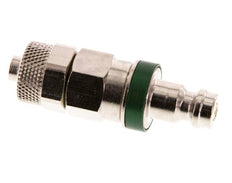 Vernikkeld Messing DN 5 Groen Luchtkoppeling Insteeknippel 6x8 mm Push-On Double Shut-Off