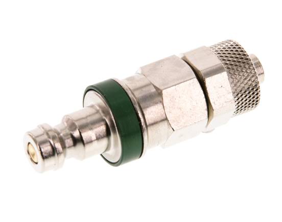 Vernikkeld Messing DN 5 Groen Luchtkoppeling Insteeknippel 6x8 mm Push-On Double Shut-Off