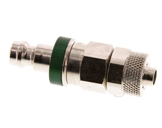 Vernikkeld Messing DN 5 Groen Luchtkoppeling Insteeknippel 6x8 mm Push-On Double Shut-Off