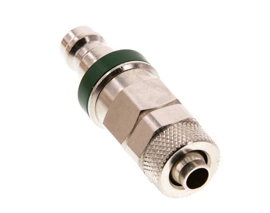 Vernikkeld Messing DN 5 Groen Luchtkoppeling Insteeknippel 6x8 mm Push-On Double Shut-Off