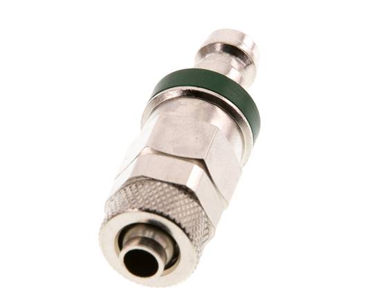 Vernikkeld Messing DN 5 Groen Luchtkoppeling Insteeknippel 6x8 mm Push-On Double Shut-Off