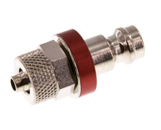 Vernikkeld Messing DN 5 Rood Luchtkoppeling Insteeknippel 4x6 mm Push-On