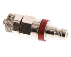 Vernikkeld Messing DN 5 Rood Luchtkoppeling Insteeknippel 6x8 mm Push-On Double Shut-Off
