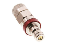Vernikkeld Messing DN 5 Rood Luchtkoppeling Insteeknippel 6x8 mm Push-On Double Shut-Off