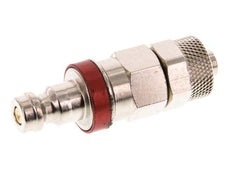 Vernikkeld Messing DN 5 Rood Luchtkoppeling Insteeknippel 6x8 mm Push-On Double Shut-Off