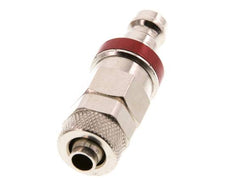 Vernikkeld Messing DN 5 Rood Luchtkoppeling Insteeknippel 6x8 mm Push-On Double Shut-Off