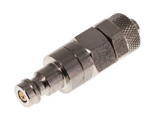 Vernikkeld Messing DN 5 Luchtkoppeling Insteeknippel 6x8 mm Push-On Double Shut-Off