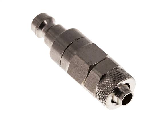 Vernikkeld Messing DN 5 Luchtkoppeling Insteeknippel 6x8 mm Push-On Double Shut-Off