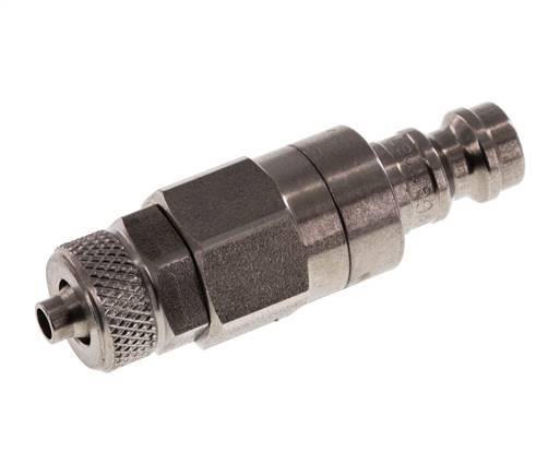 RVS DN 5 Luchtkoppeling Insteeknippel 4x6 mm Push-On Double Shut-Off