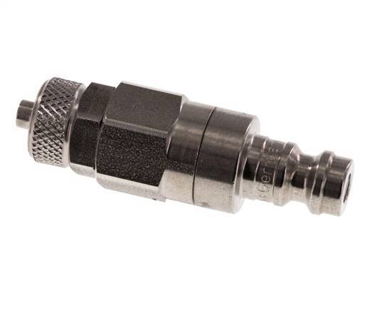 RVS DN 5 Luchtkoppeling Insteeknippel 4x6 mm Push-On Double Shut-Off