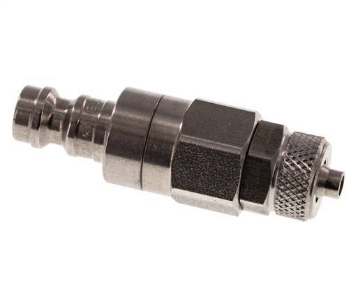RVS DN 5 Luchtkoppeling Insteeknippel 4x6 mm Push-On Double Shut-Off