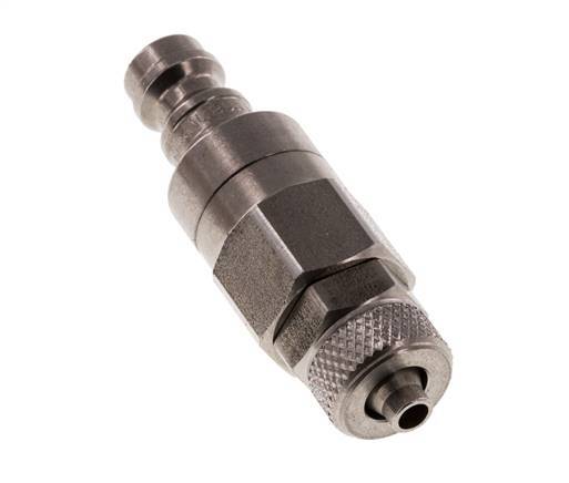 RVS DN 5 Luchtkoppeling Insteeknippel 4x6 mm Push-On Double Shut-Off