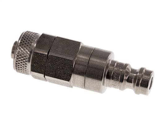 RVS DN 5 Luchtkoppeling Insteeknippel 6x8 mm Push-On Double Shut-Off