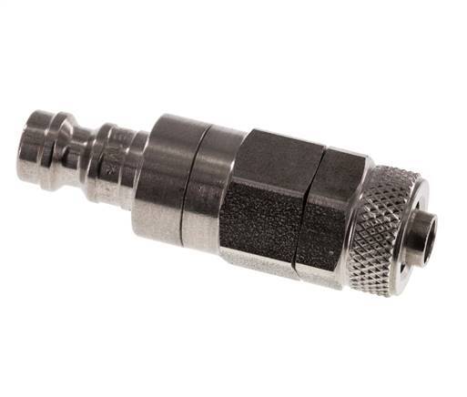 RVS DN 5 Luchtkoppeling Insteeknippel 6x8 mm Push-On Double Shut-Off