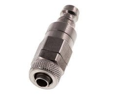 RVS DN 5 Luchtkoppeling Insteeknippel 6x8 mm Push-On Double Shut-Off