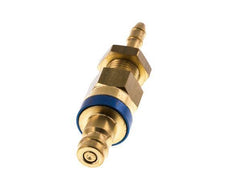 Messing DN 5 Blauw Luchtkoppeling Insteeknippel 4x6 mm Push-On Schotkoppeling Double Shut-Off