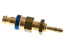 Messing DN 5 Blauw Luchtkoppeling Insteeknippel 4x6 mm Push-On Schotkoppeling Double Shut-Off