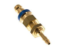 Messing DN 5 Blauw Luchtkoppeling Insteeknippel 4x6 mm Push-On Schotkoppeling Double Shut-Off