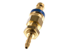 Messing DN 5 Blauw Luchtkoppeling Insteeknippel 4x6 mm Push-On Schotkoppeling Double Shut-Off