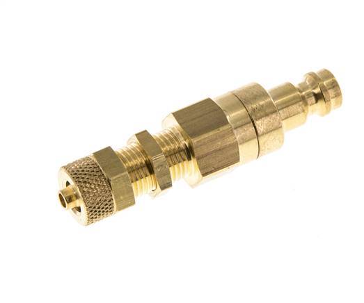 Messing DN 5 Luchtkoppeling Insteeknippel 4x6 mm Push-On Schotkoppeling Double Shut-Off