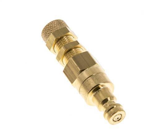 Messing DN 5 Luchtkoppeling Insteeknippel 4x6 mm Push-On Schotkoppeling Double Shut-Off