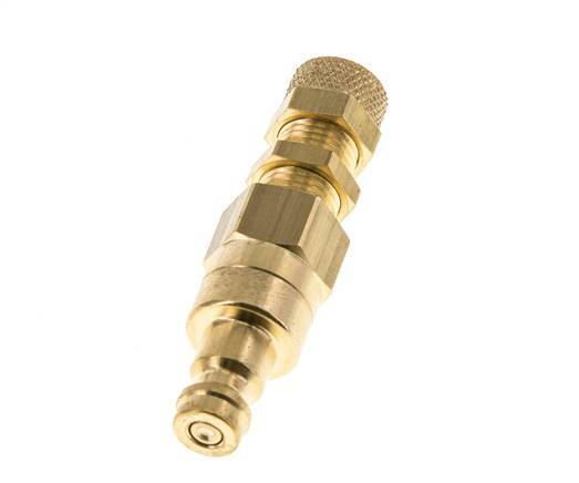 Messing DN 5 Luchtkoppeling Insteeknippel 4x6 mm Push-On Schotkoppeling Double Shut-Off