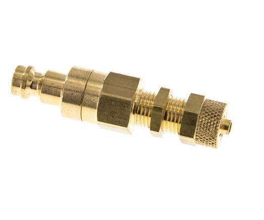 Messing DN 5 Luchtkoppeling Insteeknippel 4x6 mm Push-On Schotkoppeling Double Shut-Off