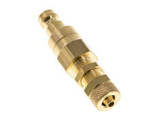 Messing DN 5 Luchtkoppeling Insteeknippel 4x6 mm Push-On Schotkoppeling Double Shut-Off