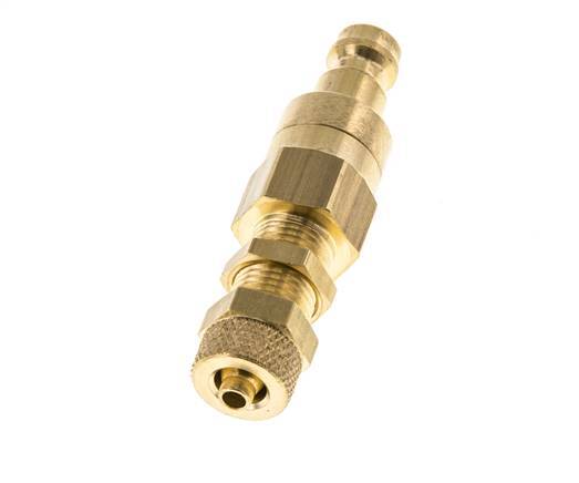 Messing DN 5 Luchtkoppeling Insteeknippel 4x6 mm Push-On Schotkoppeling Double Shut-Off