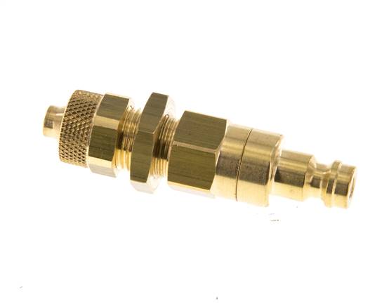 Messing DN 5 Luchtkoppeling Insteeknippel 6x8 mm Push-On Schotkoppeling Double Shut-Off