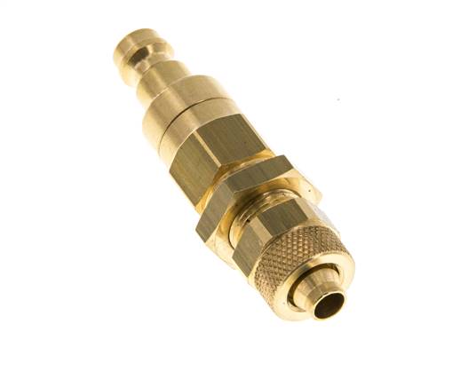 Messing DN 5 Luchtkoppeling Insteeknippel 6x8 mm Push-On Schotkoppeling Double Shut-Off