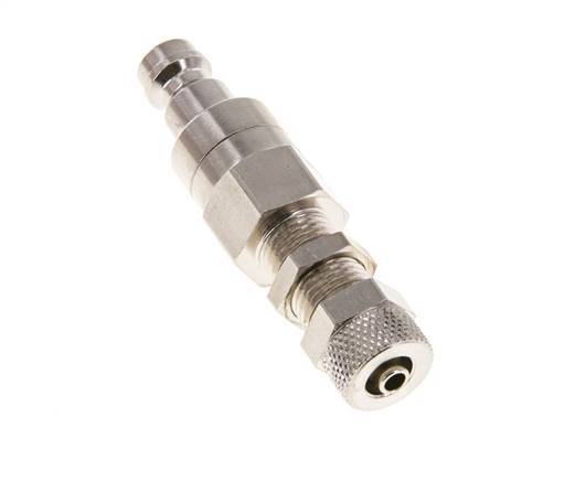 Vernikkeld Messing DN 5 Luchtkoppeling Insteeknippel 4x6 mm Push-On Schotkoppeling Double Shut-Off