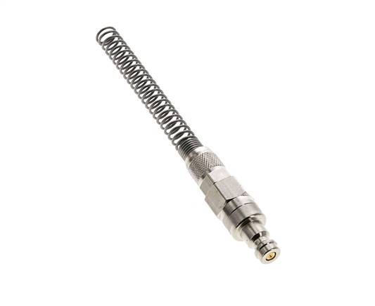 Vernikkeld Messing DN 5 Luchtkoppeling Insteeknippel 4x6 mm Push-On Buigbescherming Double Shut-Off
