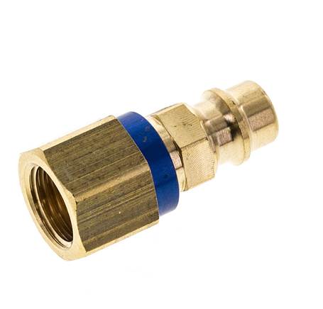 Messing DN 7.2 (Euro) Blauw-Coded Luchtkoppeling Insteeknippel G 1/4 inch Binnendraad