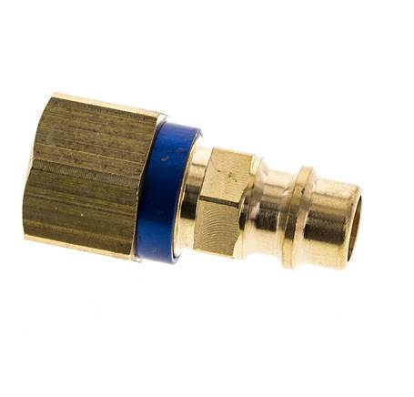 Messing DN 7.2 (Euro) Blauw-Coded Luchtkoppeling Insteeknippel G 1/4 inch Binnendraad