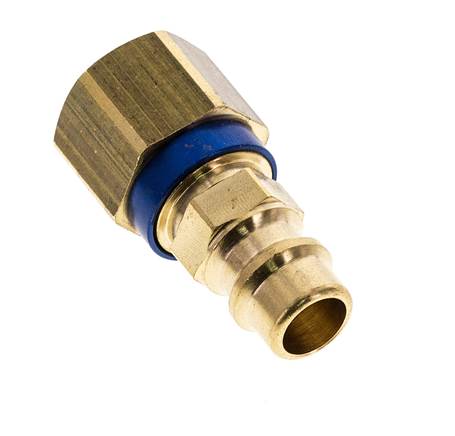 Messing DN 7.2 (Euro) Blauw-Coded Luchtkoppeling Insteeknippel G 1/4 inch Binnendraad