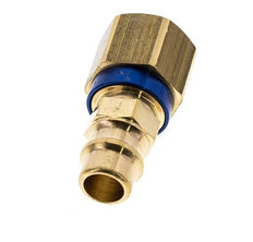 Messing DN 7.2 (Euro) Blauw-Coded Luchtkoppeling Insteeknippel G 1/4 inch Binnendraad