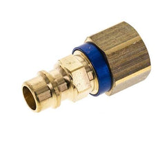 Messing DN 7.2 (Euro) Blauw-Coded Luchtkoppeling Insteeknippel G 1/4 inch Binnendraad
