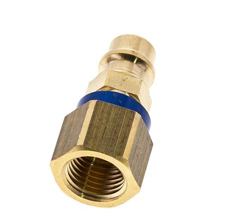 Messing DN 7.2 (Euro) Blauw-Coded Luchtkoppeling Insteeknippel G 1/4 inch Binnendraad