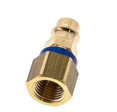 Messing DN 7.2 (Euro) Blauw-Coded Luchtkoppeling Insteeknippel G 1/4 inch Binnendraad