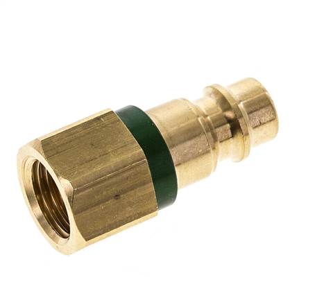 Messing DN 7.2 (Euro) Groen-Coded Luchtkoppeling Insteeknippel G 1/4 inch Binnendraad