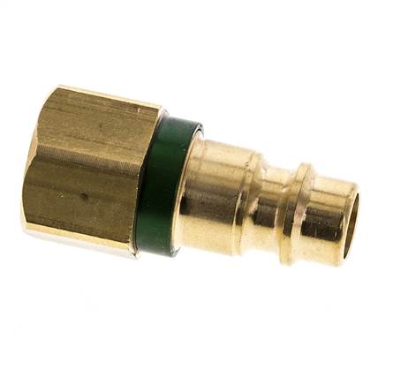 Messing DN 7.2 (Euro) Groen-Coded Luchtkoppeling Insteeknippel G 1/4 inch Binnendraad