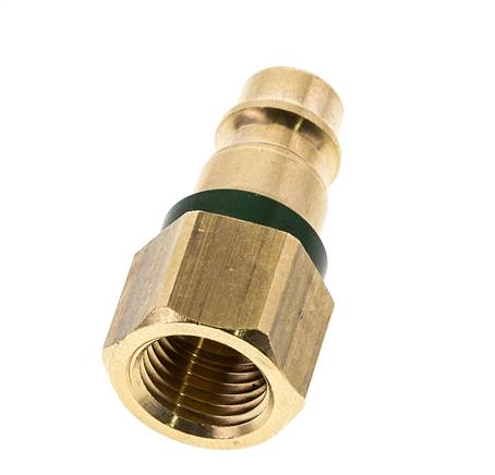 Messing DN 7.2 (Euro) Groen-Coded Luchtkoppeling Insteeknippel G 1/4 inch Binnendraad