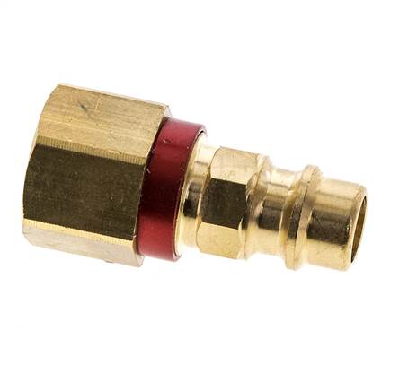 Messing DN 7.2 (Euro) Rood-Coded Luchtkoppeling Insteeknippel G 1/4 inch Binnendraad