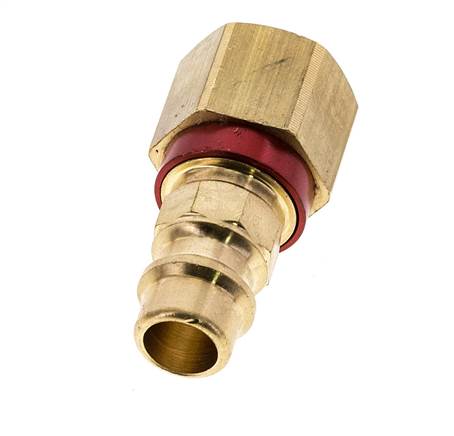 Messing DN 7.2 (Euro) Rood-Coded Luchtkoppeling Insteeknippel G 1/4 inch Binnendraad