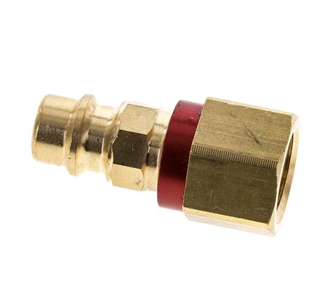 Messing DN 7.2 (Euro) Rood-Coded Luchtkoppeling Insteeknippel G 1/4 inch Binnendraad