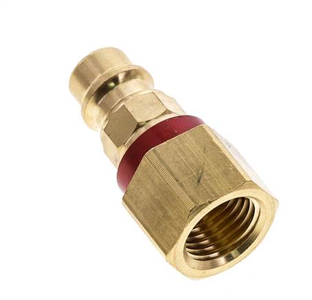 Messing DN 7.2 (Euro) Rood-Coded Luchtkoppeling Insteeknippel G 1/4 inch Binnendraad
