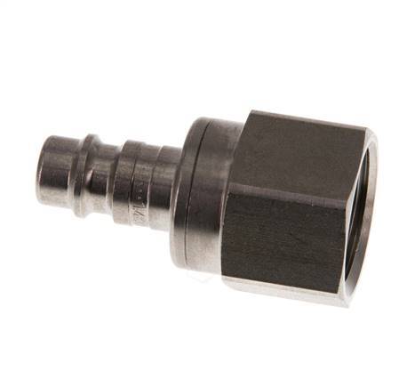 RVS DN 7.2 (Euro) Luchtkoppeling Insteeknippel G 1/2 inch Binnendraad Double Shut-Off