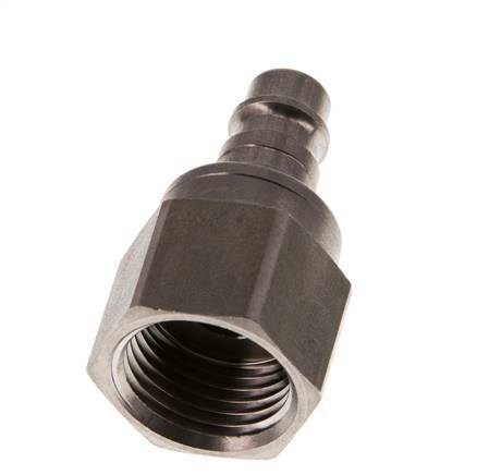 RVS DN 7.2 (Euro) Luchtkoppeling Insteeknippel G 1/2 inch Binnendraad Double Shut-Off